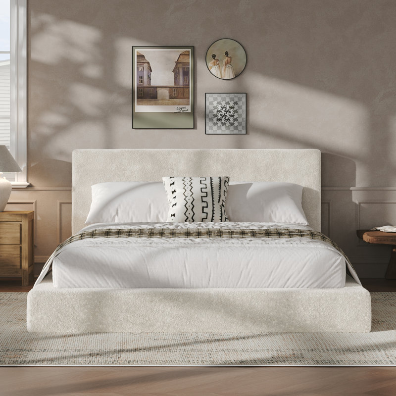 Cadre de lit sans cadre Airframe avec coussin éponge rembourré en nuage, assemblage facile