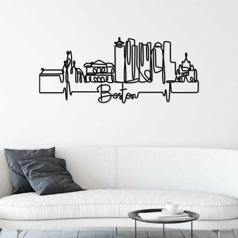 Élégant accessoire mural décoratif en métal, couleur noire, 47,2 po x 18,5 po x 0,6 po | Fabrication 100% métal, épaisseur: 0,08 pouce | Léger à 1,6 lb, parfait pour la décoration intérieure et les espaces de vie modernes