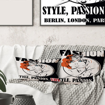 Housse de coussin rectangulaire avec insert Style Passion Life Fashion Girl IV