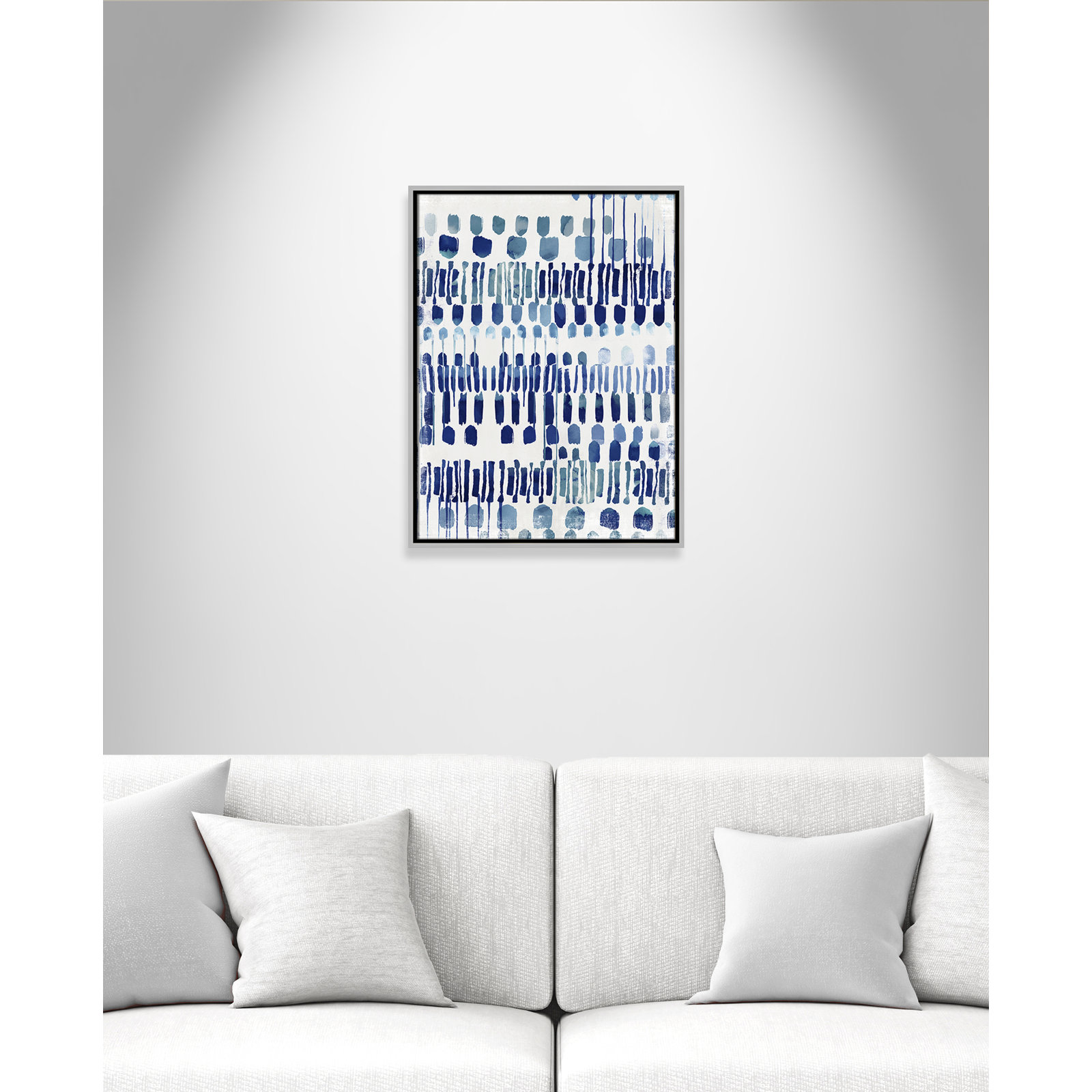 Fynn "Continuously I" Painting by Eva Watts, Silver Framed Canvas, No Matte, 25.5" H x 19.5" W x 2" D