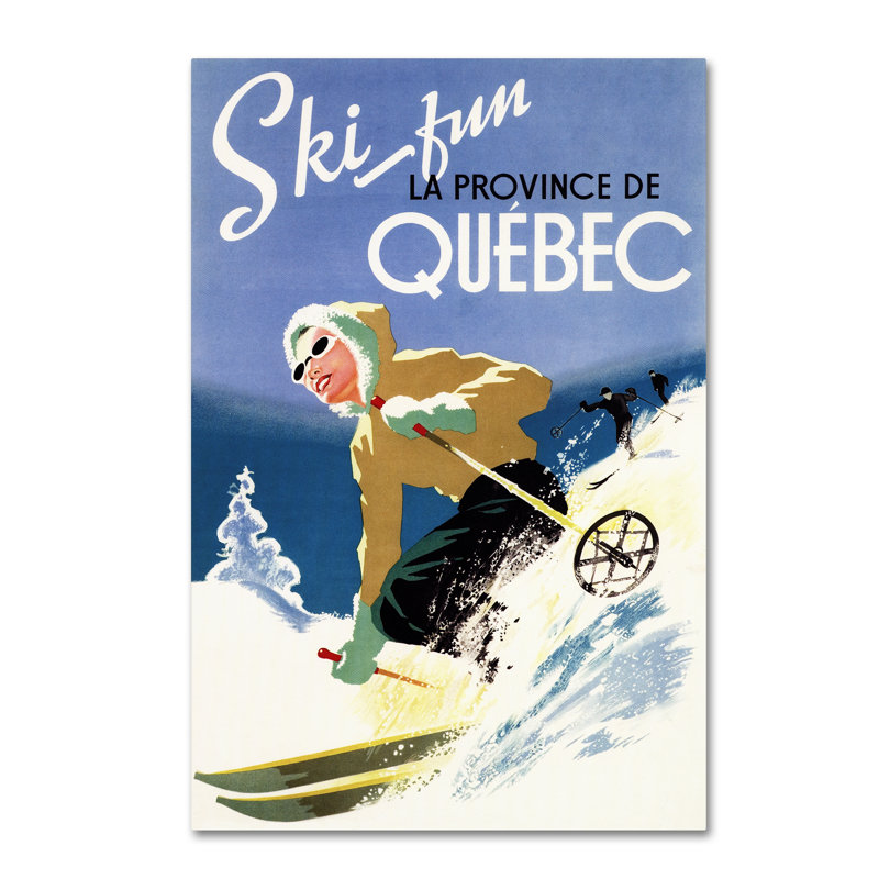 « ski », reproduction d’impression sur toile tendue, H 19 po x l 12 po x p 2 po