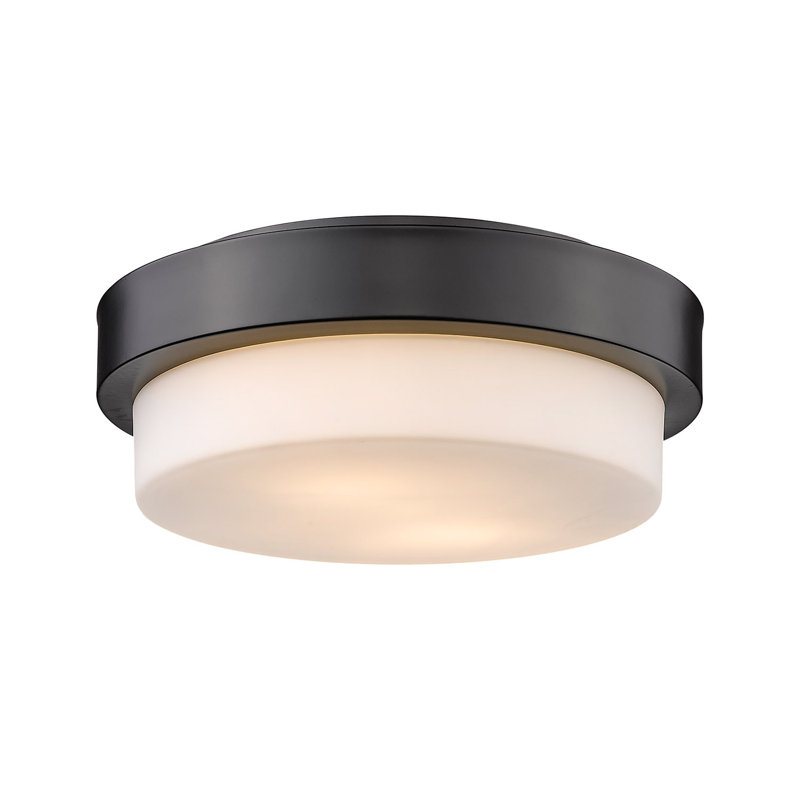Plafonnier encastré 2 lumières 13 po Ayzen, Noir mat, H 4,25 po x l 13 po x P 13 po