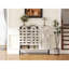 Console de bar rustique vintage de 113 cm avec portes et tiroir pour salon, cuisine - Meuble de rangement pour ustensiles de cuisine, étagères ouvertes pour chambre, blanc vieilli, grande durabilité