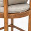 Tabouret d'extérieur en bois de teck avec coussin beige, ensemble de 2-393047668