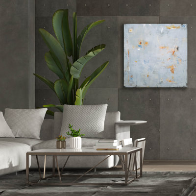 «Epic Graffiti», art abstrait sur toile bleue par Jodi Major, 37 po x 37 po