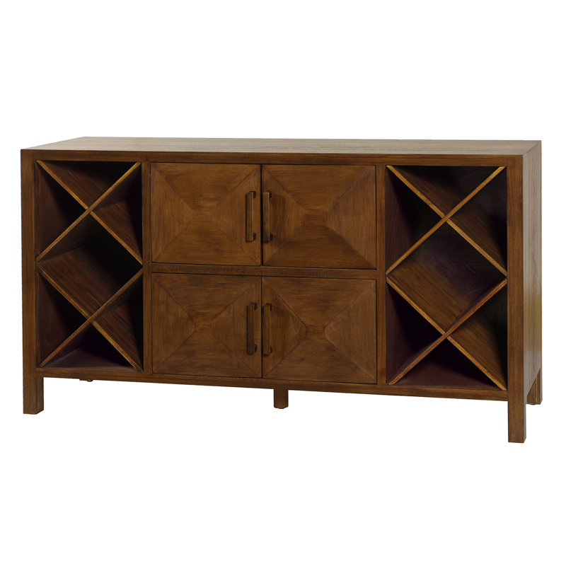Norman Wyatt Home - Nyack - Armoire à quatre portes avec bacs de rangement pour bouteilles de vin