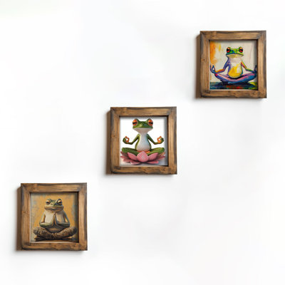 Ensemble de 3 peintures élégantes, 16 x 16 x 0,8 po | 100% panneau de fibres à densité moyenne avec impression UV, encadré en bois d'épinette à 100% | Parfait pour le salon, la chambre à coucher et le bureau, art mural accrocheur