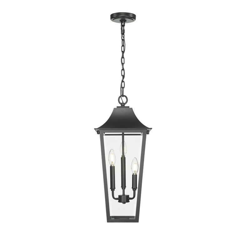 Plafonnier d'extérieur 3 lumières noir Ouen, H 83 po x l 10 po x P 10 po