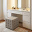 Repose-pieds cubique capitonné 100% cuir véritable Phabian-125360055