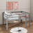 Full-Sized Bed Frame, Short Rubberwood  Loft Bed With Steps-555247325