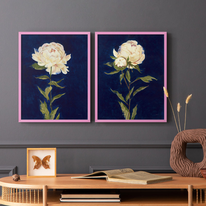 Impression encadrée «I-Premium» - jolie prête à accrocher - aucun clou requis - aucun clou requis, Rose, H 15 po x l 24 po