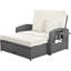 Outdoor metal frame rattan weave daybed-209547574