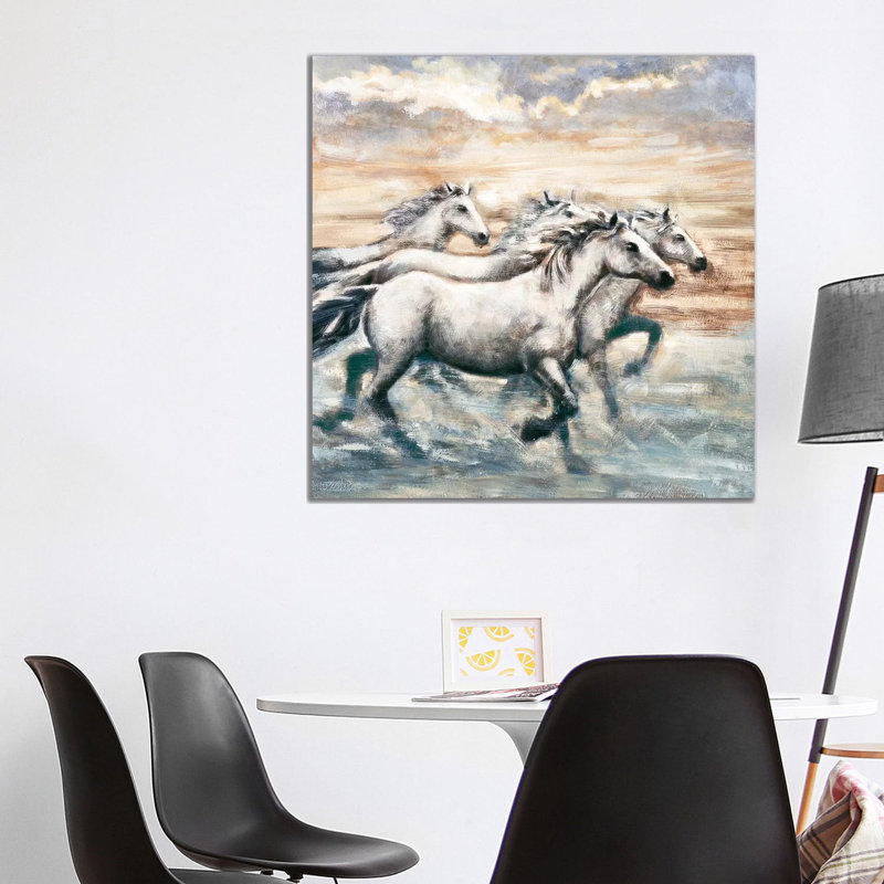 Running Horses II by Ralph Steele - Wrapped Canvas Gallery-Wrapped Canvas Giclée, 93.98 cm H x 93.98 cm W x 3.175 cm D