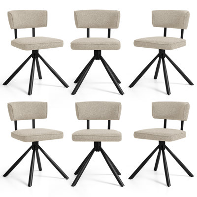 Modern Fabric Upholstered Solid Metal Dining Chairs