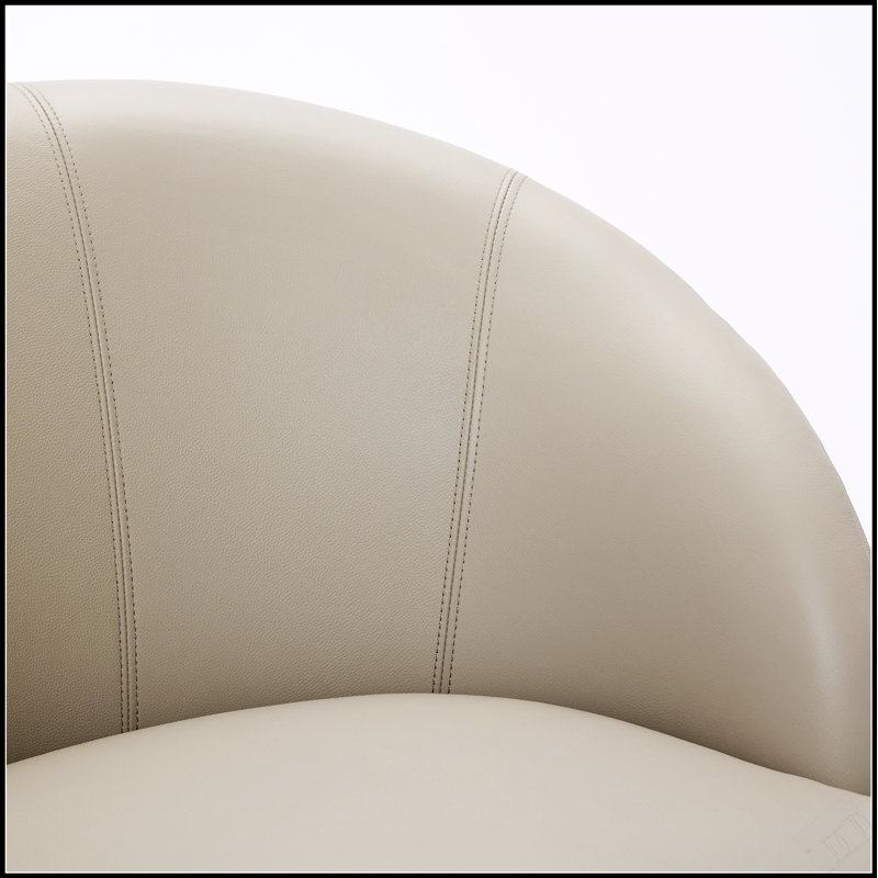 Fauteuil d'appoint pivotant en cuir Top-Spin, pivotant à 360 °, design Mid-Century moderne pour le confort du salon et du bureau