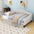 Full Size Linen Upholstered Daybed with Storage Drawers