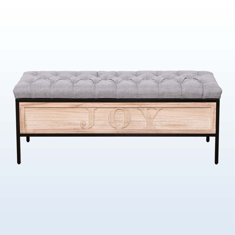 Banc capitonné de 48,42 po de largeur, Lin gris