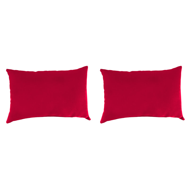18" x 12" Outdoor Lumbar Throw Pillow, Red