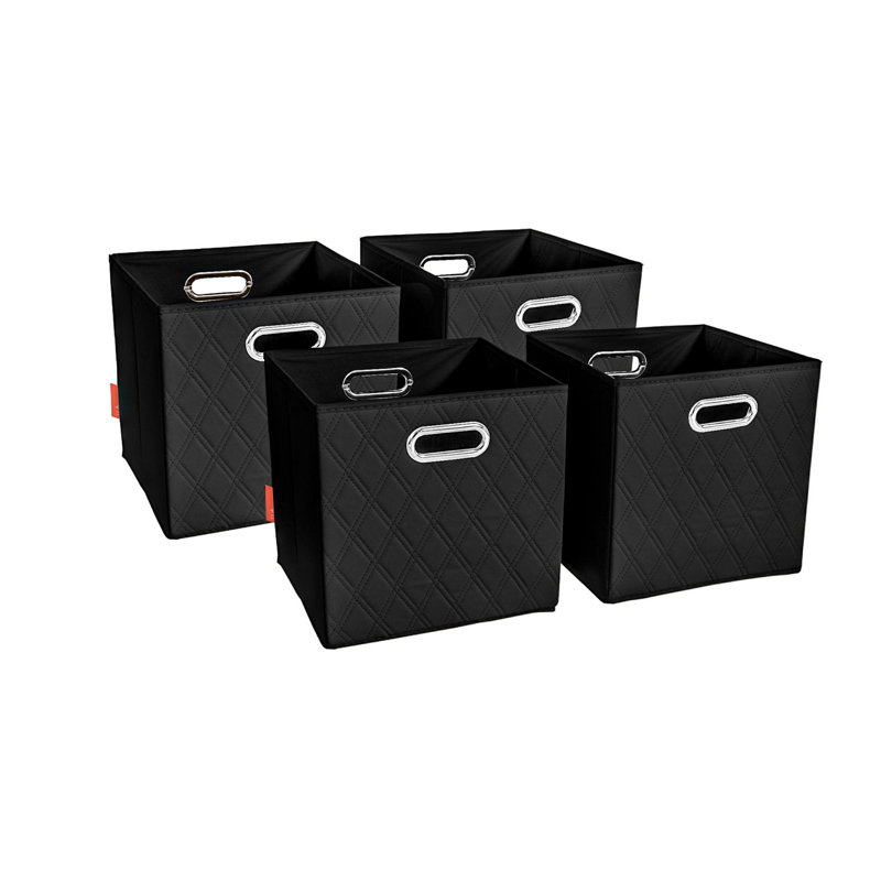 Ensemble de bacs en similicuir, H 11 po x l 11 po x P 11 po, Noir