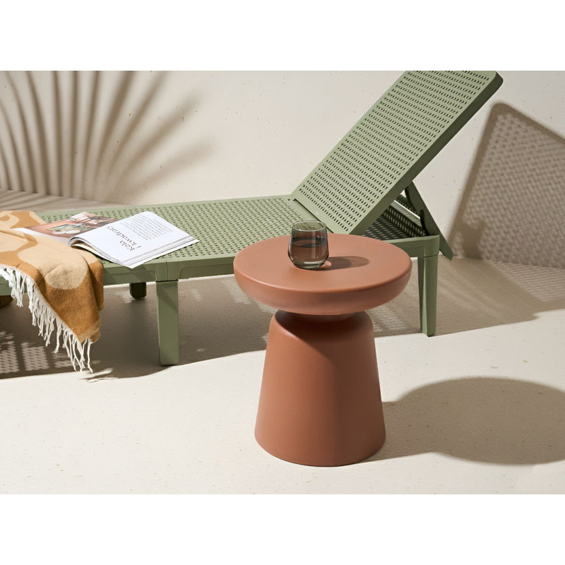 Pedestal End Table, Brown