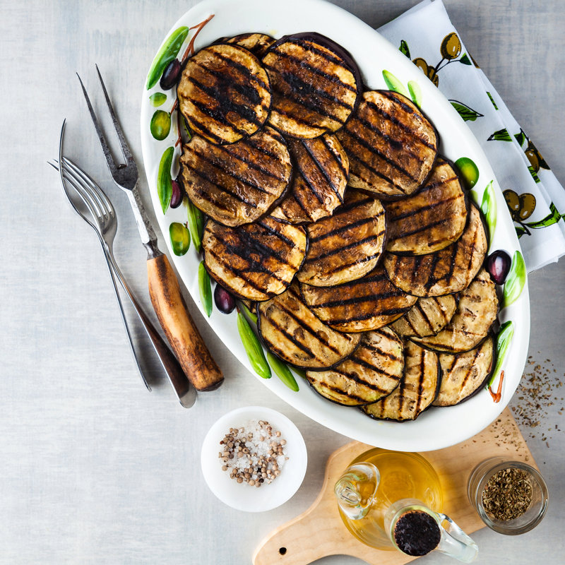 Grilled Eggplants - Wrapped Canvas Print, 122cm H x 122cm W x 3.8cm D