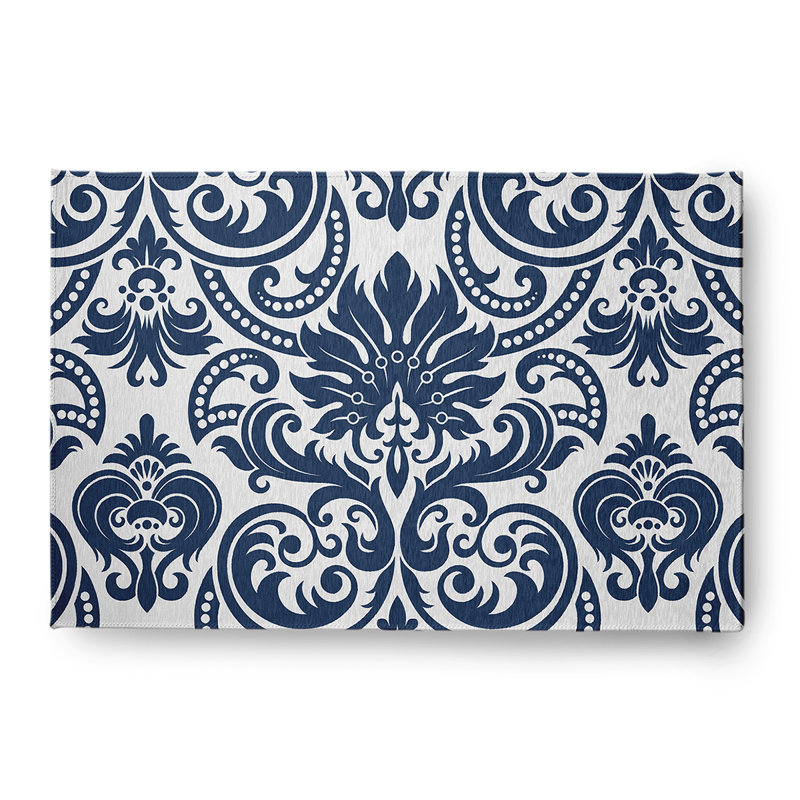Reston Chenille Floral Indoor / Outdoor Rug, Rectangle 4' x 6'