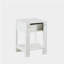Table d'appoint 15,75 po en osier avec tiroirs, table de chevet moderne, salon, table d'appoint de chambre à coucher, blanc