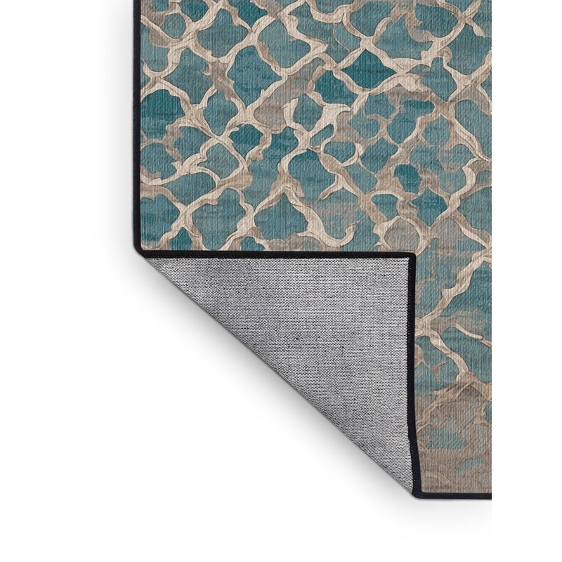 Machine Washable Gray Area Rug, Rectangle 6' x 9'