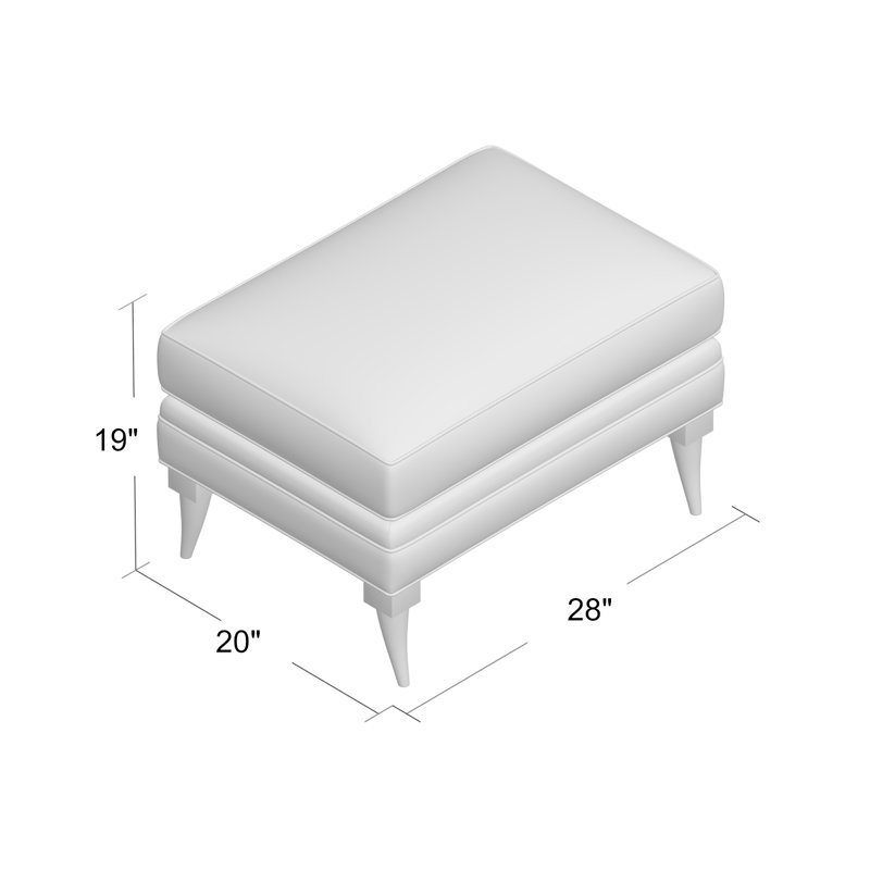 Repose-pieds rectangulaire 28 po Perry, Marine de Venise, Bisque