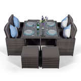 Nikolas 4 Seater Dining Set with Cushions and Parasol