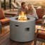 Foyer de table rond 32 po au propane, table de foyer au gaz puissante de 50 000 BTU, certifié CSA, foyer d'extérieur idéal pour les repas, les fêtes sur la terrasse, le jardin et la cour (minimalisme)