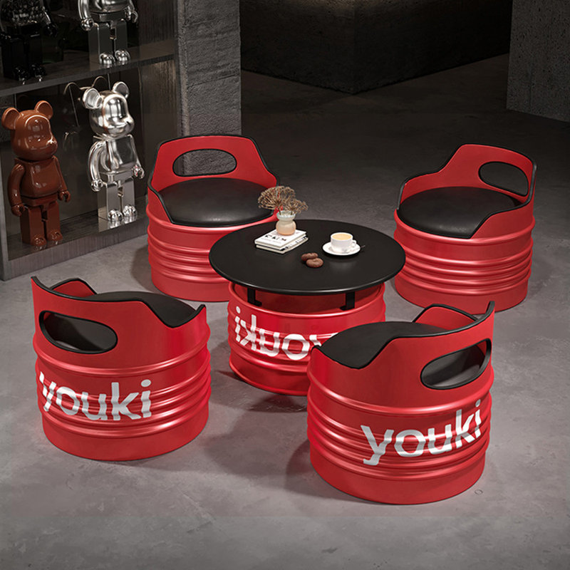 Kallfelz Pedestal Dining Set, 5, Red, Red/Black