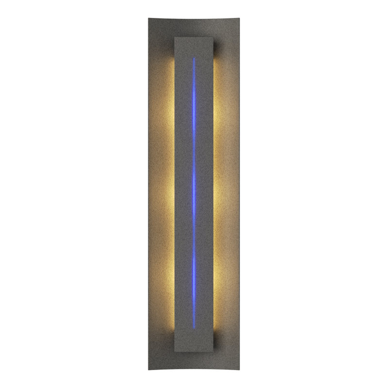 Gallery Dimmable Flush Mount Scone, Natural Iron, Blue, 4.3" W x 24.5" H x 3.3" D