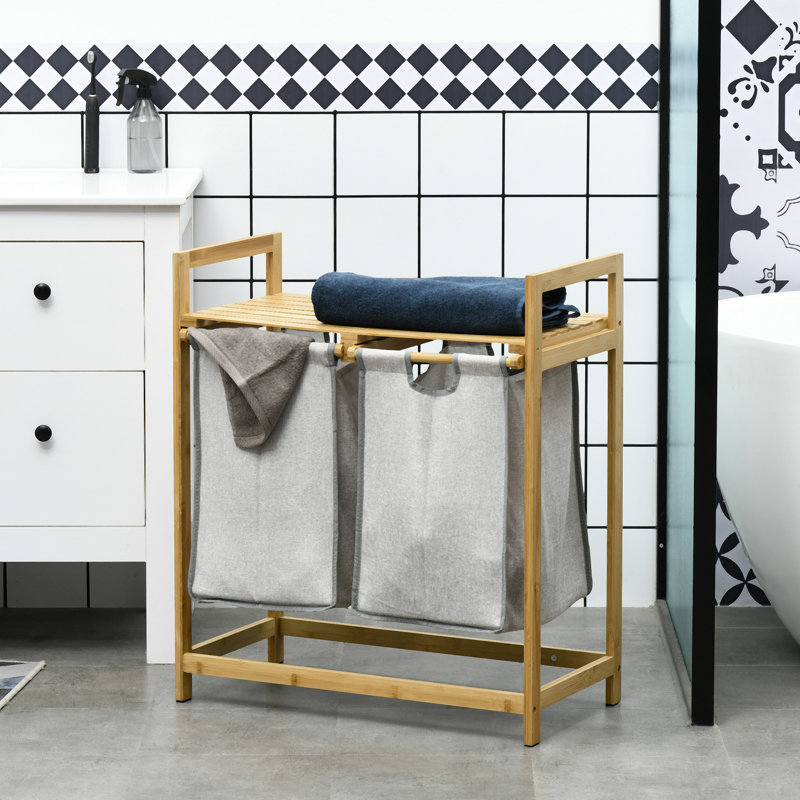 Panier à linge en bambou double