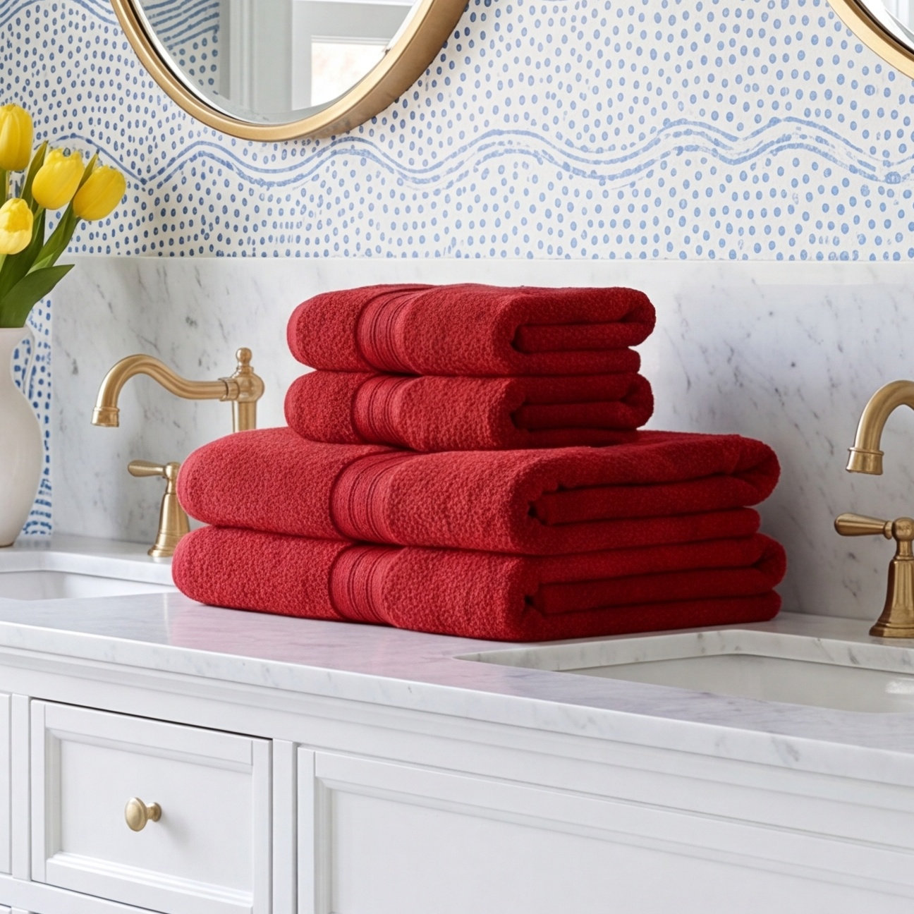 Selda Smart Dry Cotton Hand Towel, Crimson