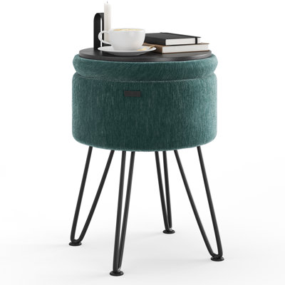 Modern Round Storage Ottoman Side Table