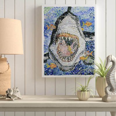 'Great White Centered' Acrylic Painting Print on Wrapped Canvas