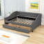 Upholstered double daybed with two drawers-1401108542