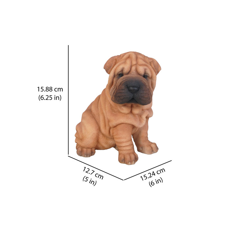 Statue de chiot Shar-pei assis
