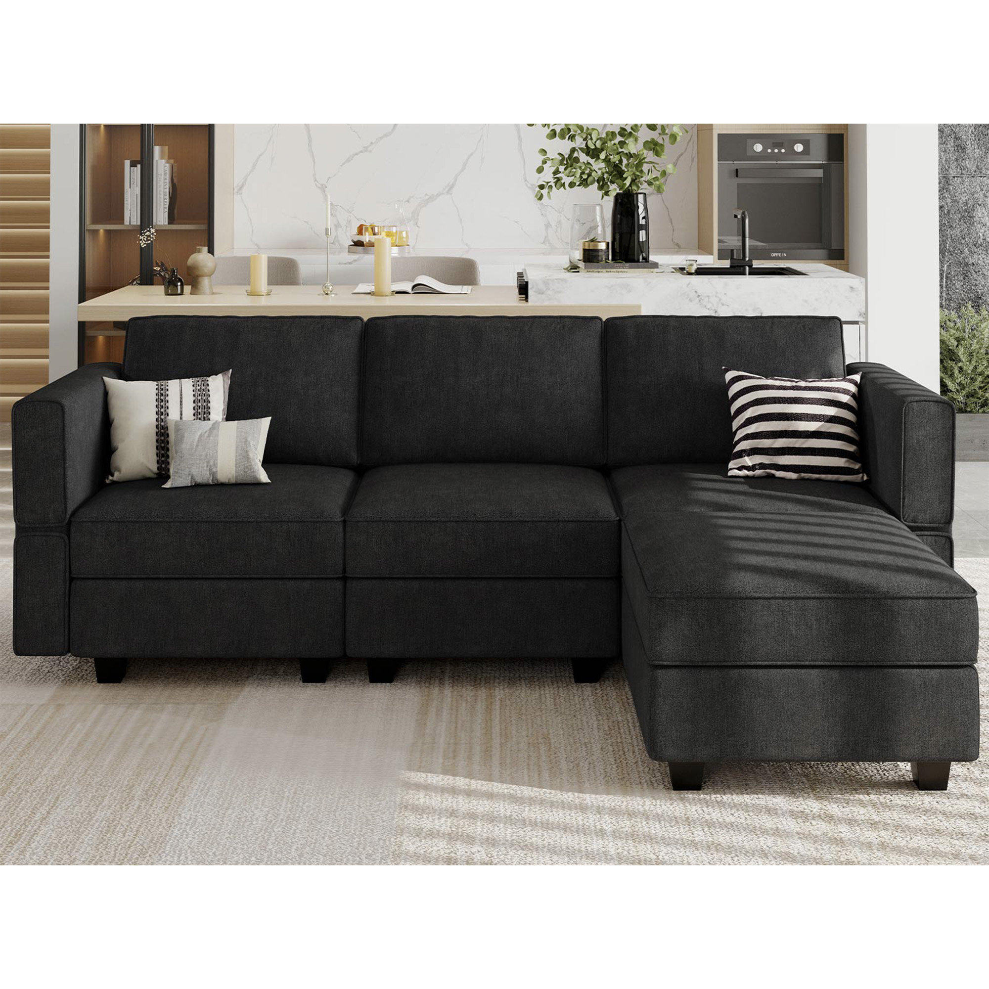 Latitude Run® Modular Sectional Sofa With Storage Seat Convertible ...