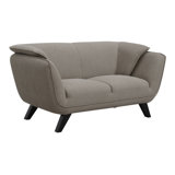 Keiya Transitional 65"L Linen Fabric Upholstered Loveseat in Brown