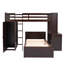 Lit mezzanine simple avec lit autonome, tablettes, bureau et garde-robe-210890902
