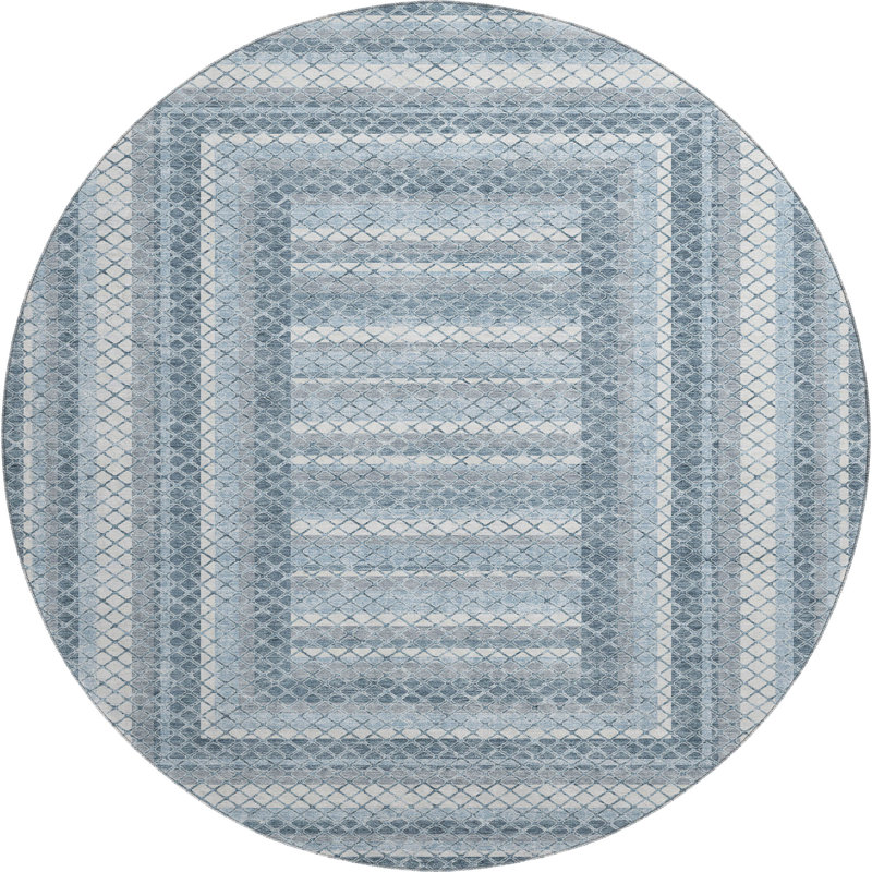 Premium Machine Washable Ariel Geometric Rug, Round 8'