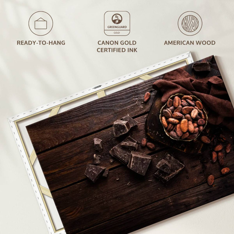 Chocolat et fève de cacao Yarlin, H 16 po x l 24 po
