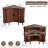 Fluted Corner Cabinet With Sliding Doors And Adjustable Shelves, Small Corner Floor Cabinet For Living Room, Kitchen