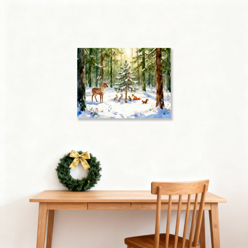 «Winter Forest Scene», art mural, H 16 po x l 24 po