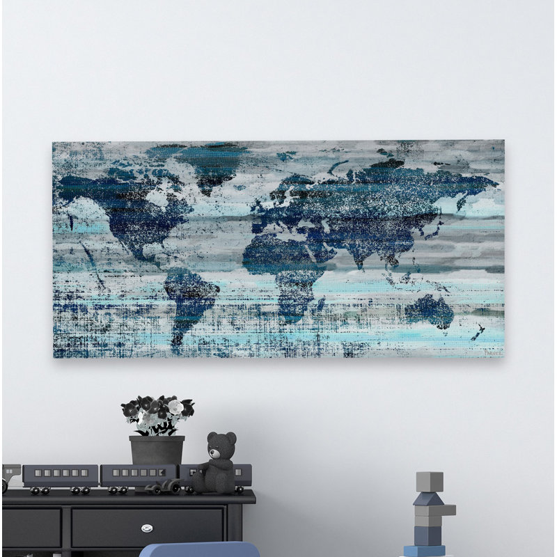 Indigo countries, reproduction d’art sur toile tendue, H 12 po x l 24 po x P 1,5 po