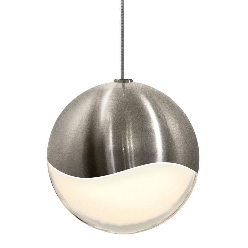 Grapes 1 - Light LED Pendant, 3.75" H x 3.75" W x 3.75" D, Satin Nickel, White