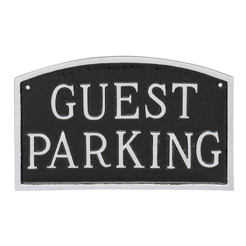 Plaque de jardin pour le jardin des invités, Noir / argent, H 5,5 po x l 9 po x P 0,25 po