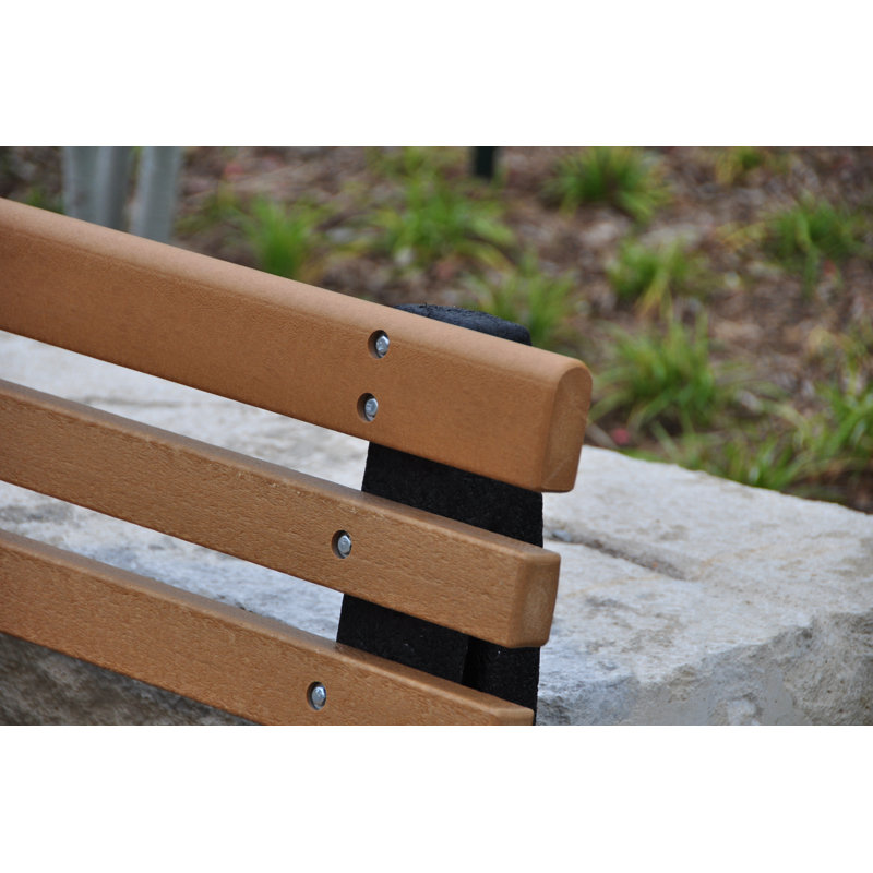Banc de parc en plastique recyclé Adams Brooklyn, Support en L, 4 pi, Cèdre